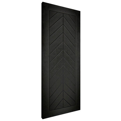 Black Internal Fully Finished Oak Chevron Door