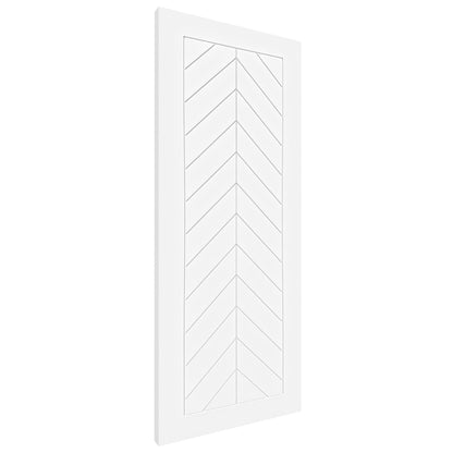 White Internal Primed Chevron Door