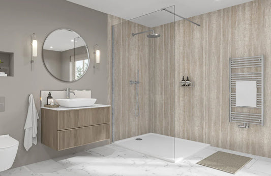 Travertine - 2420 x 600mm Waterproof Wall Panelling