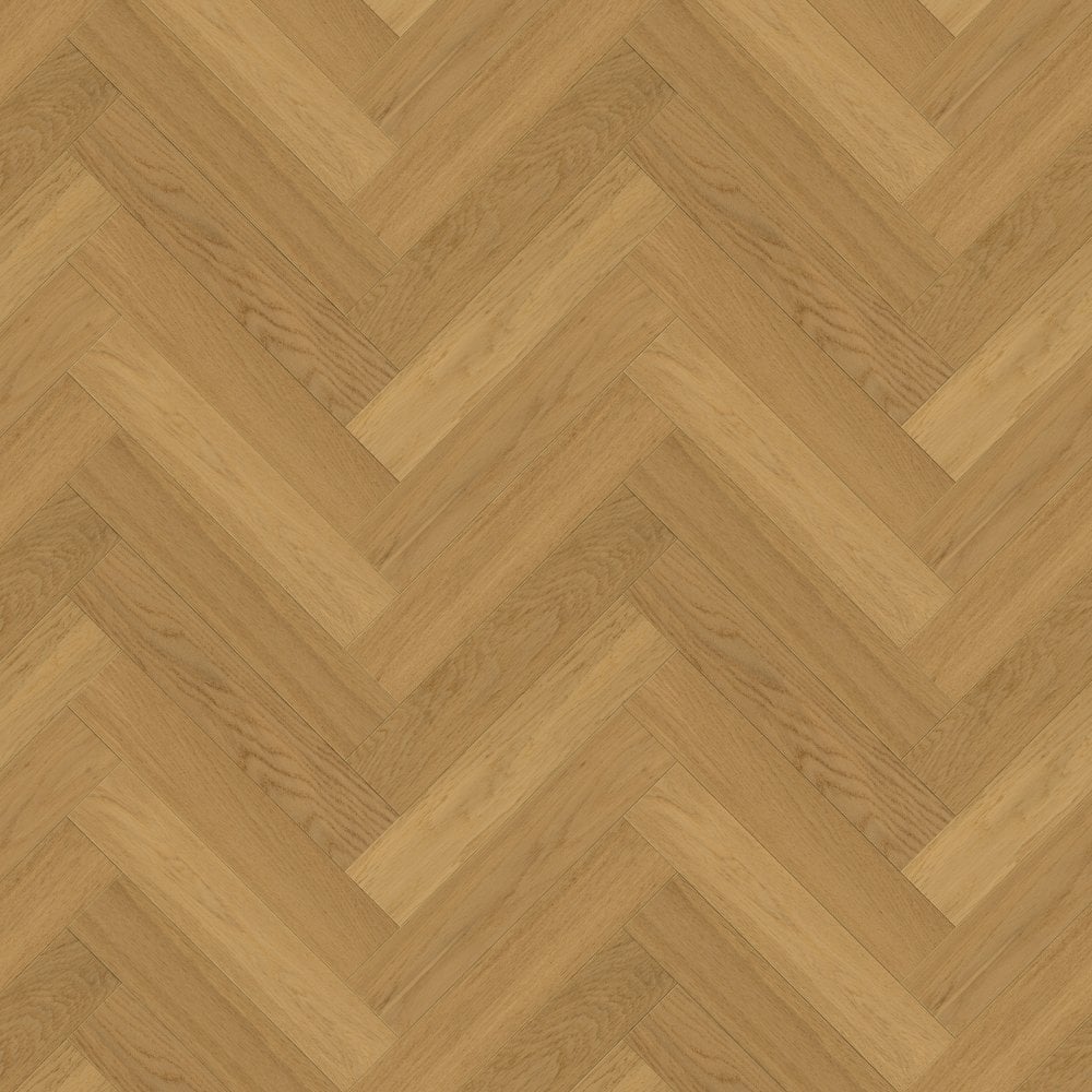 Invisible Light Brushed Oak - Herringbone 14mm Matt Lacquered Engineered Real Wood Flooring (124562)