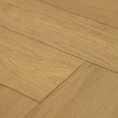 Invisible Light Brushed Oak - Herringbone 14mm Matt Lacquered Engineered Real Wood Flooring (124562)