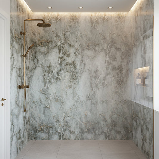 Neutral Marble - 2420 x 1200mm Postformed Waterproof Wall Panelling