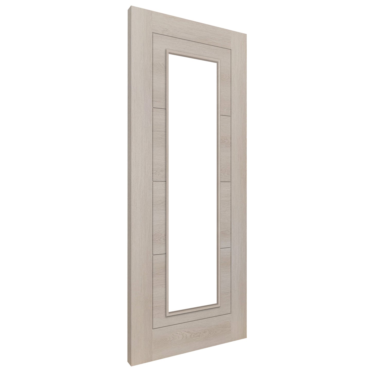 Ivory Fully Finished Internal Endure Laminate Ladder Clear Glass Door (121996)