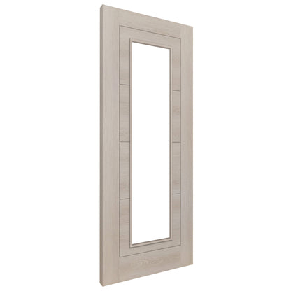 Ivory Fully Finished Internal Endure Laminate Ladder Clear Glass Door (121996)