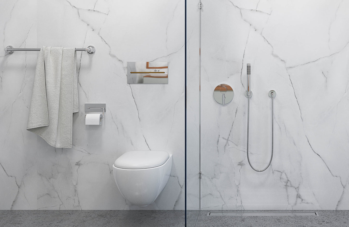 Modern Marble -  2420 x 1200mm Waterproof Post-formed Wall Panelling (EL-ATHM-1200-PF)