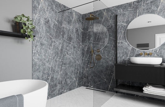 Vienna Blue - 2420 x 1200mm Waterproof Wall Panelling